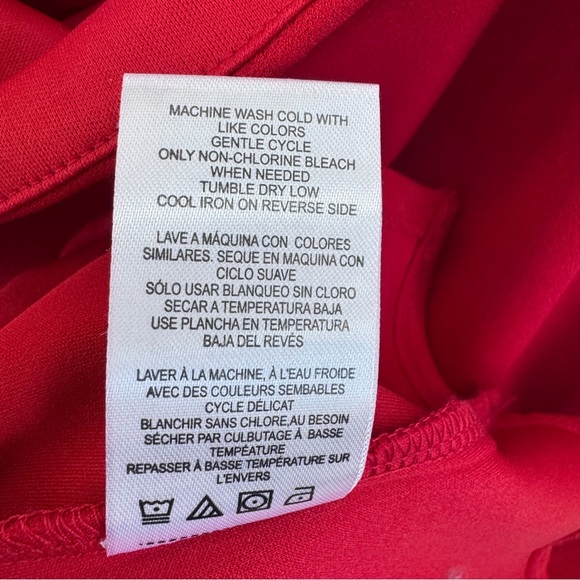 Almost Famous Red Dress Size Large Bodycon Asymmetrical Hem Ruffle NWT Valentine - Picture 14 of 16